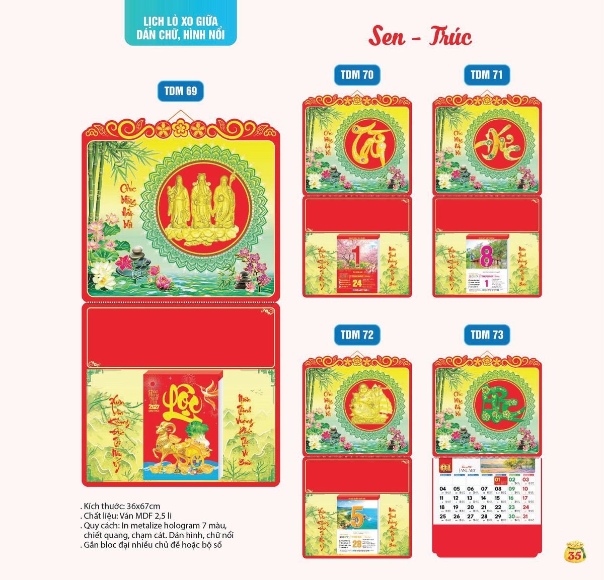 Lịch Bloc Siêu Cực Đại 2027 TDM32 Quà Tết Truyền Thống Gốm Sứ & Lịch