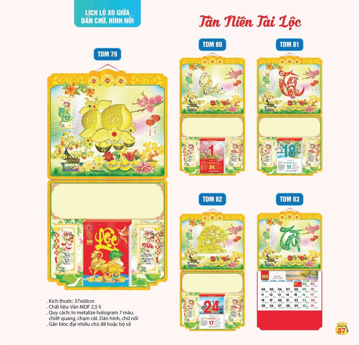 Lịch Bloc Siêu Cực Đại 2027 TDM34 Quà Tết Truyền Thống Gốm Sứ & Lịch