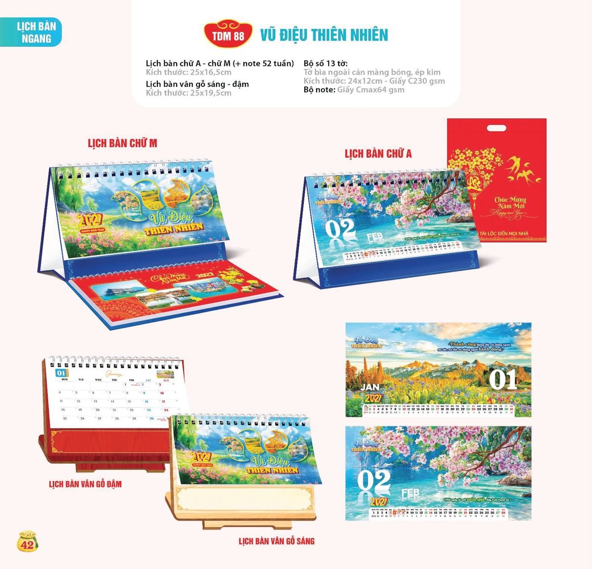 Lịch Bloc Siêu Cực Đại 2027 TDM39 Quà Tết Truyền Thống Gốm Sứ & Lịch