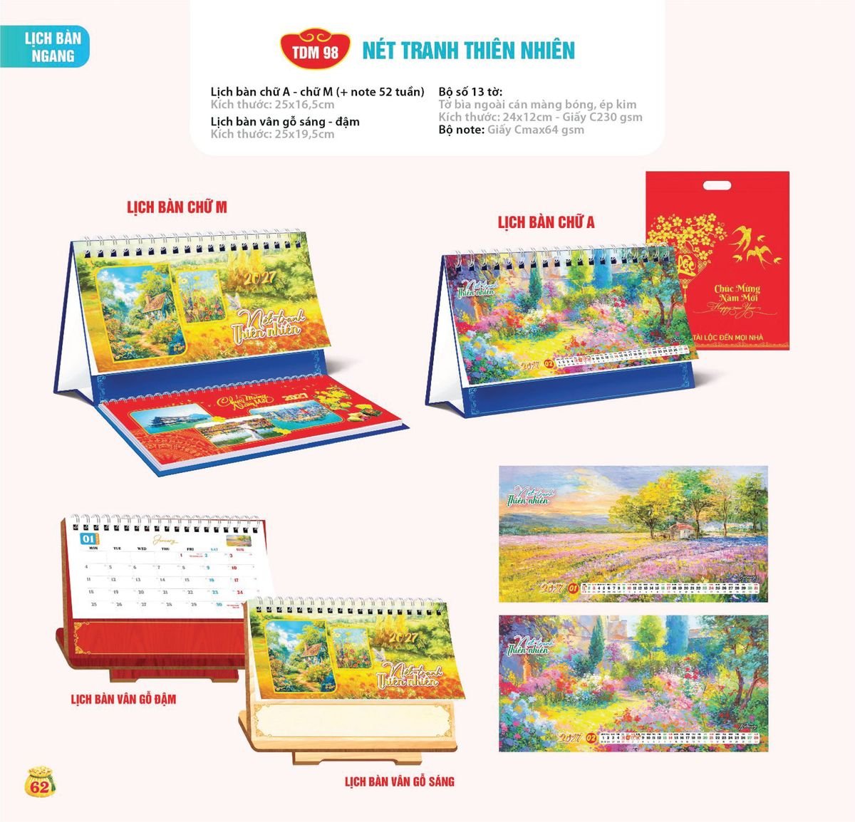 Lịch Bloc Siêu Cực Đại 2027 TDM59 Quà Tết Truyền Thống Gốm Sứ & Lịch