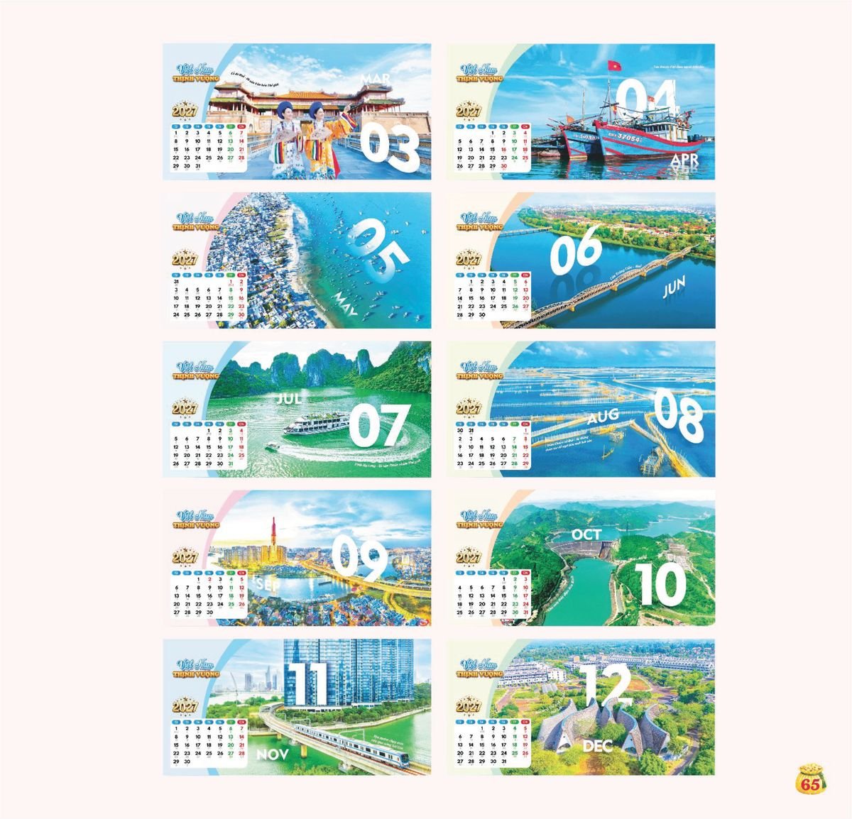 Lịch Bloc Siêu Cực Đại 2027 TDM62 Quà Tết Truyền Thống Gốm Sứ & Lịch