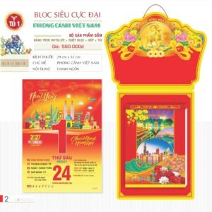Lịch Bloc Siêu Cực Đại 2027 TD Mẫu TD1 (38 x 53 cm) Quà Tết Truyền Thống Gốm Sứ & Lịch in logo doanh nghiệp quà tặng Tết tại Gốm Sứ Bát Tràng & Quà Tết