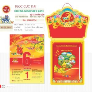 Lịch Bloc Cực Đại 2027 TD Mẫu TD10 (29 x 41 cm) Quà Tết Truyền Thống Gốm Sứ & Lịch in logo doanh nghiệp quà tặng Tết tại Gốm Sứ Bát Tràng & Quà Tết