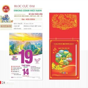 Lịch Bloc Cực Đại 2027 TD Mẫu TD12 (29 x 41 cm) Quà Tết Truyền Thống Gốm Sứ & Lịch in logo doanh nghiệp quà tặng Tết tại Gốm Sứ Bát Tràng & Quà Tết