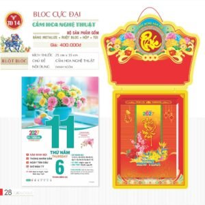 Lịch Bloc Cực Đại 2027 TD Mẫu TD14 (29 x 41 cm) Quà Tết Truyền Thống Gốm Sứ & Lịch in logo doanh nghiệp quà tặng Tết tại Gốm Sứ Bát Tràng & Quà Tết