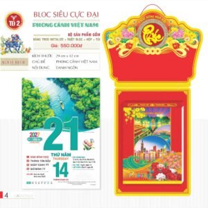 Lịch Bloc Siêu Cực Đại 2027 TD Mẫu TD2 (38 x 53 cm) Quà Tết Truyền Thống Gốm Sứ & Lịch in logo doanh nghiệp quà tặng Tết tại Gốm Sứ Bát Tràng & Quà Tết