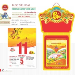 Lịch Bloc Siêu Đại 2027 TD Mẫu TD20 (20 x 30 cm) Quà Tết Truyền Thống Gốm Sứ & Lịch in logo doanh nghiệp quà tặng Tết tại Gốm Sứ Bát Tràng & Quà Tết