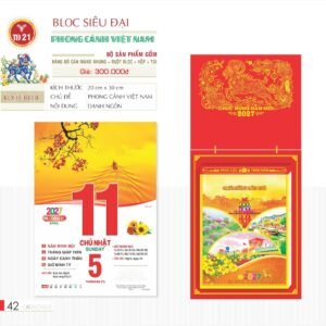 Lịch Bloc Siêu Đại 2027 TD Mẫu TD21 (20 x 30 cm) Quà Tết Truyền Thống Gốm Sứ & Lịch in logo doanh nghiệp quà tặng Tết tại Gốm Sứ Bát Tràng & Quà Tết