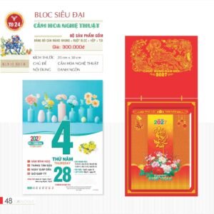 Lịch Bloc Siêu Đại 2027 TD Mẫu TD24 (20 x 30 cm) Quà Tết Truyền Thống Gốm Sứ & Lịch in logo doanh nghiệp quà tặng Tết tại Gốm Sứ Bát Tràng & Quà Tết