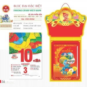 Lịch Bloc Đại Đặc Biệt 2027 TD Mẫu TD28 (29 x 41 cm) Quà Tết Truyền Thống Gốm Sứ & Lịch in logo doanh nghiệp quà tặng Tết tại Gốm Sứ Bát Tràng & Quà Tết
