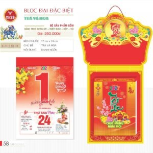 Lịch Bloc Đại Đặc Biệt 2027 TD Mẫu TD29 (29 x 41 cm) Quà Tết Truyền Thống Gốm Sứ & Lịch in logo doanh nghiệp quà tặng Tết tại Gốm Sứ Bát Tràng & Quà Tết