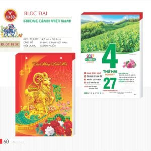 Lịch Bloc 2027 TD Mẫu TD30 (29 x 41 cm) Quà Tết Truyền Thống Gốm Sứ & Lịch in logo doanh nghiệp quà tặng Tết tại Gốm Sứ Bát Tràng & Quà Tết