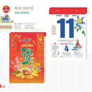 Lịch Bloc 2027 TD Mẫu TD33 (29 x 41 cm) Quà Tết Truyền Thống Gốm Sứ & Lịch in logo doanh nghiệp quà tặng Tết tại Gốm Sứ Bát Tràng & Quà Tết