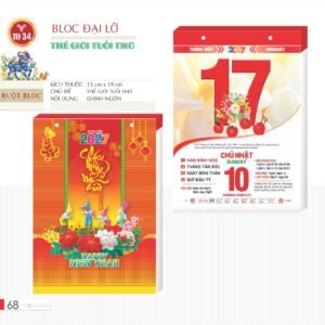 Lịch Bloc 2027 TD Mẫu TD34 (29 x 41 cm) Quà Tết Truyền Thống Gốm Sứ & Lịch in logo doanh nghiệp quà tặng Tết tại Gốm Sứ Bát Tràng & Quà Tết