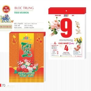 Lịch Bloc 2027 TD Mẫu TD35 (29 x 41 cm) Quà Tết Truyền Thống Gốm Sứ & Lịch in logo doanh nghiệp quà tặng Tết tại Gốm Sứ Bát Tràng & Quà Tết