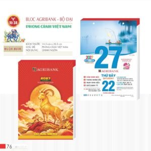 Lịch Bloc 2027 TD Mẫu TD38 (29 x 41 cm) Quà Tết Truyền Thống Gốm Sứ & Lịch in logo doanh nghiệp quà tặng Tết tại Gốm Sứ Bát Tràng & Quà Tết