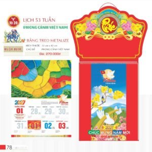 Lịch Treo Tường Lò Xo 2027 TD Mẫu TD39 (40 x 60 cm) Quà Tết Truyền Thống Gốm Sứ & Lịch in logo doanh nghiệp quà tặng Tết tại Gốm Sứ Bát Tràng & Quà Tết