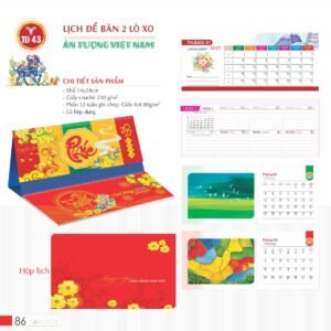 Lịch Để Bàn 2027 TD Mẫu TD43 (14 x 24cm) Quà Tết Truyền Thống Gốm Sứ & Lịch in logo doanh nghiệp quà tặng Tết tại Gốm Sứ Bát Tràng & Quà Tết