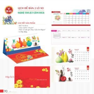 Lịch Để Bàn 2027 TD Mẫu TD45 (14 x 24cm) Quà Tết Truyền Thống Gốm Sứ & Lịch in logo doanh nghiệp quà tặng Tết tại Gốm Sứ Bát Tràng & Quà Tết