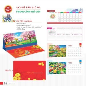 Lịch Để Bàn 2027 TD Mẫu TD47 (14 x 24cm) Quà Tết Truyền Thống Gốm Sứ & Lịch in logo doanh nghiệp quà tặng Tết tại Gốm Sứ Bát Tràng & Quà Tết