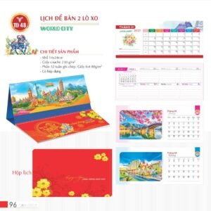 Lịch Để Bàn 2027 TD Mẫu TD48 (14 x 24cm) Quà Tết Truyền Thống Gốm Sứ & Lịch in logo doanh nghiệp quà tặng Tết tại Gốm Sứ Bát Tràng & Quà Tết