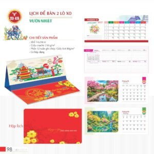 Lịch Để Bàn 2027 TD Mẫu TD49 (14 x 24cm) Quà Tết Truyền Thống Gốm Sứ & Lịch in logo doanh nghiệp quà tặng Tết tại Gốm Sứ Bát Tràng & Quà Tết