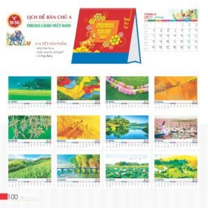 Lịch Bàn Chữ A 2027 TD Mẫu TD50 (19 x 19cm) Quà Tết Truyền Thống Gốm Sứ & Lịch in logo doanh nghiệp quà tặng Tết tại Gốm Sứ Bát Tràng & Quà Tết