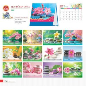 Lịch Bàn Chữ A 2027 TD Mẫu TD54 (19 x 19cm) Quà Tết Truyền Thống Gốm Sứ & Lịch in logo doanh nghiệp quà tặng Tết tại Gốm Sứ Bát Tràng & Quà Tết