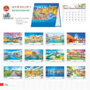Lịch Bàn Chữ A 2027 TD Mẫu TD56 (19 x 19cm) Quà Tết Truyền Thống Gốm Sứ & Lịch in logo doanh nghiệp quà tặng Tết tại Gốm Sứ Bát Tràng & Quà Tết