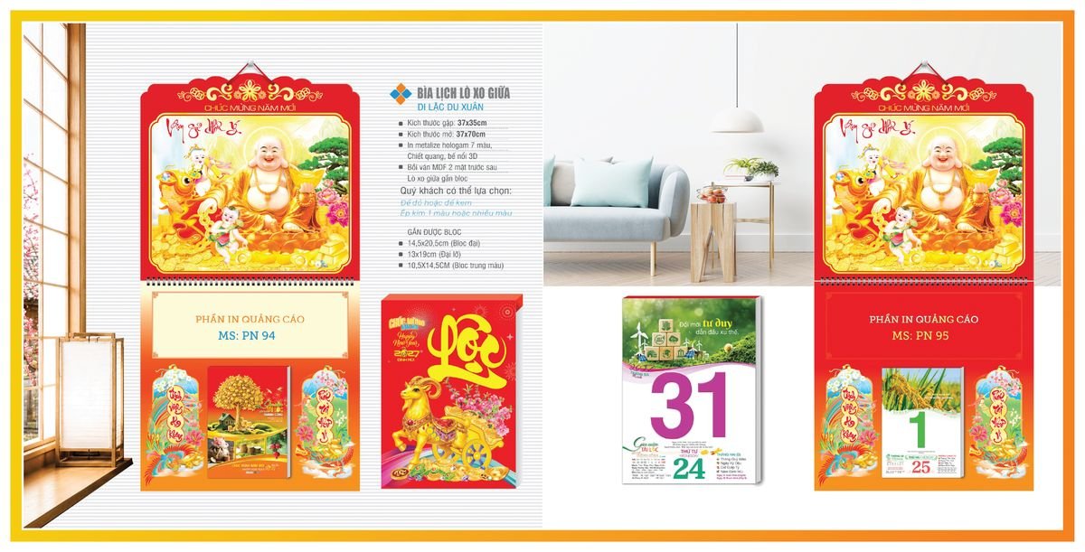 Bìa Lịch Treo Gắn Bloc TPNBIA10 Quà Tết Truyền Thống Gốm Sứ & Lịch