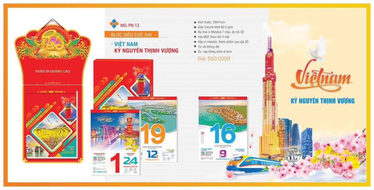 Lịch Bloc TPN 2027 TPNBLOC14 Quà Tết Truyền Thống Gốm Sứ & Lịch