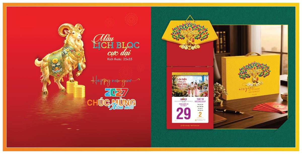 Lịch Bloc TPN 2027 TPNBLOC15 Quà Tết Truyền Thống Gốm Sứ & Lịch Lịch Bloc TPN 2027 TPNBLOC15 Quà Tết Truyền Thống Gốm Sứ & Lịch