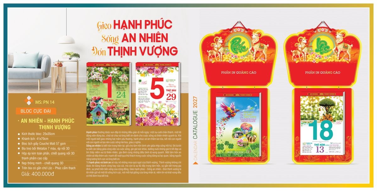 Lịch Bloc TPN 2027 TPNBLOC17 Quà Tết Truyền Thống Gốm Sứ & Lịch