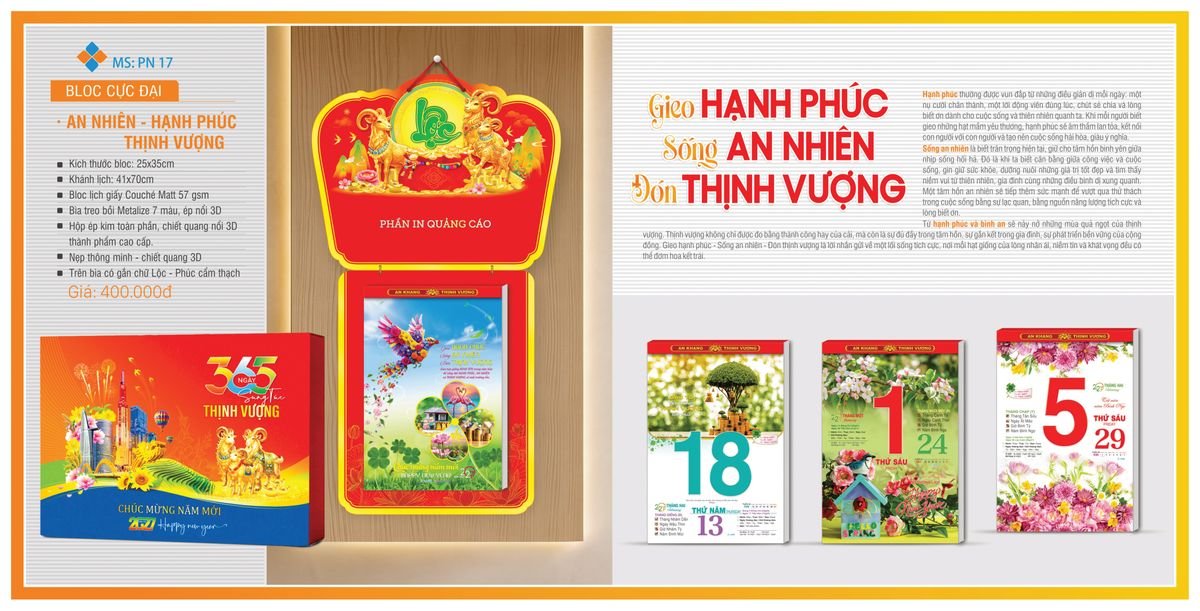 Lịch Bloc TPN 2027 TPNBLOC20 Quà Tết Truyền Thống Gốm Sứ & Lịch
