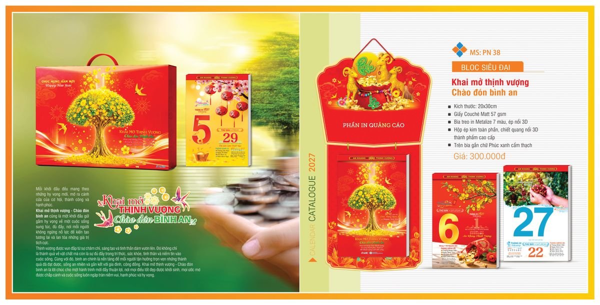Lịch Bloc TPN 2027 TPNBLOC42 Quà Tết Truyền Thống Gốm Sứ & Lịch