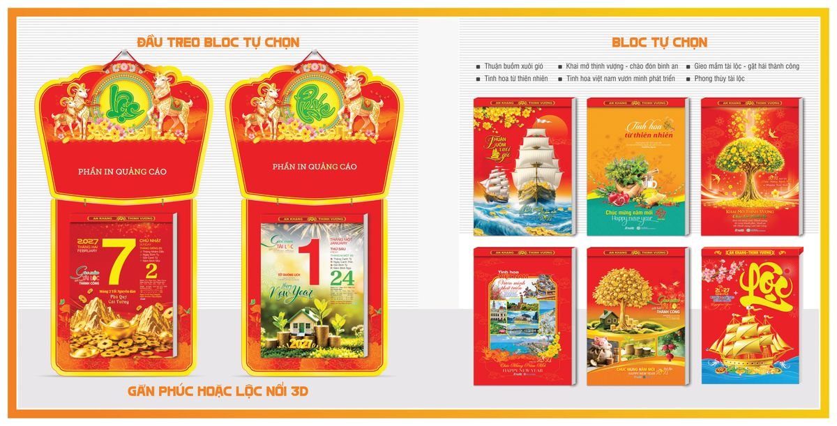 Lịch Bloc TPN 2027 TPNBLOC51 Quà Tết Truyền Thống Gốm Sứ & Lịch