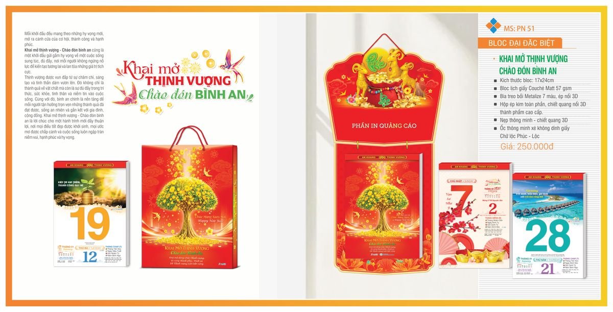 Lịch Bloc TPN 2027 TPNBLOC60 Quà Tết Truyền Thống Gốm Sứ & Lịch