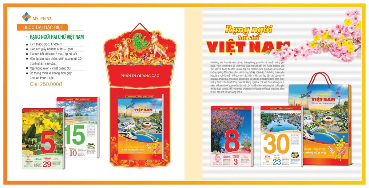 Lịch Bloc TPN 2027 TPNBLOC61 Quà Tết Truyền Thống Gốm Sứ & Lịch