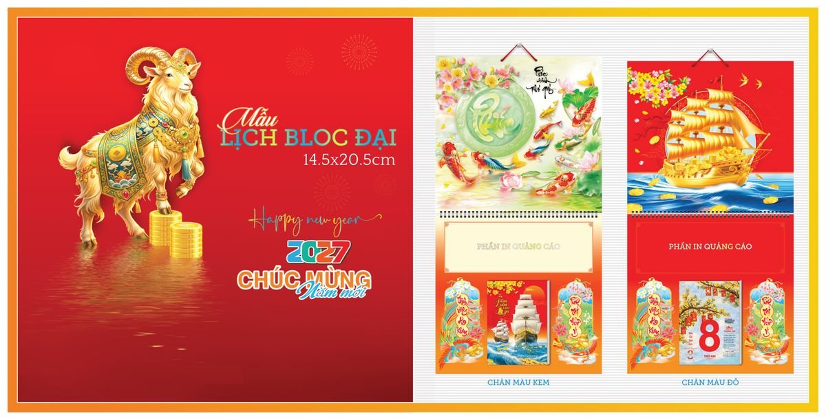 Lịch Bloc TPN 2027 TPNBLOC62 Quà Tết Truyền Thống Gốm Sứ & Lịch