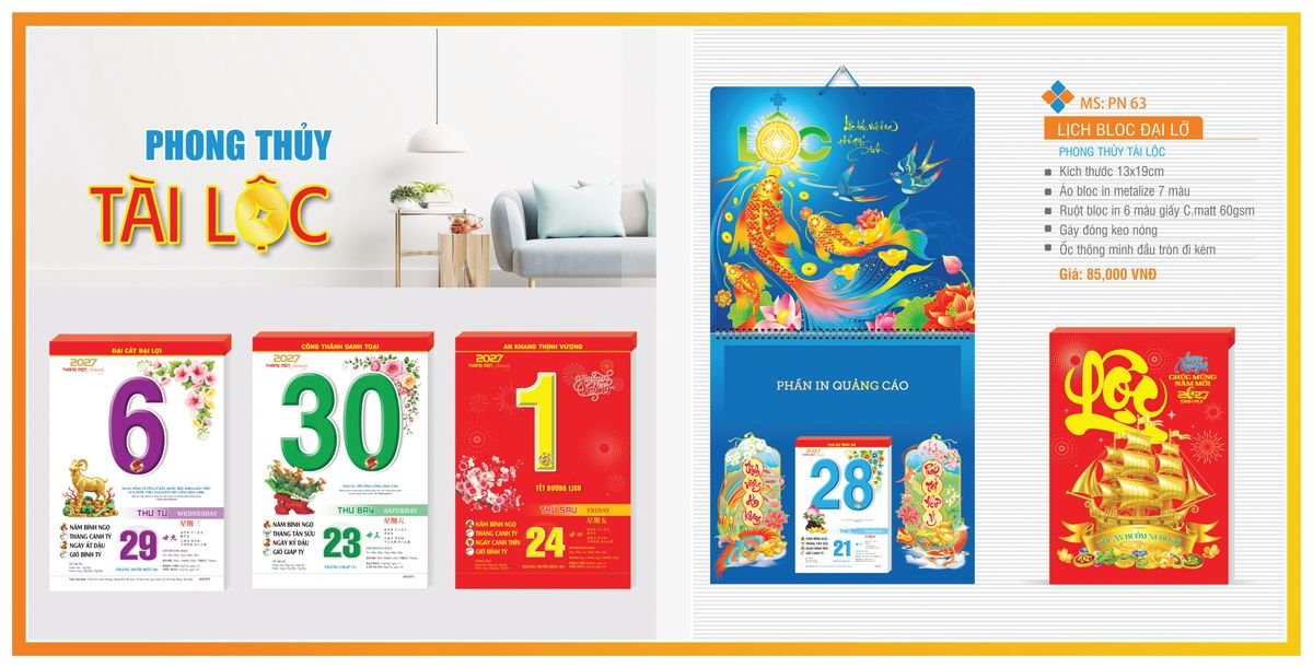 Lịch Bloc TPN 2027 TPNBLOC70 Quà Tết Truyền Thống Gốm Sứ & Lịch Lịch Bloc TPN 2027 TPNBLOC70 Quà Tết Truyền Thống Gốm Sứ & Lịch