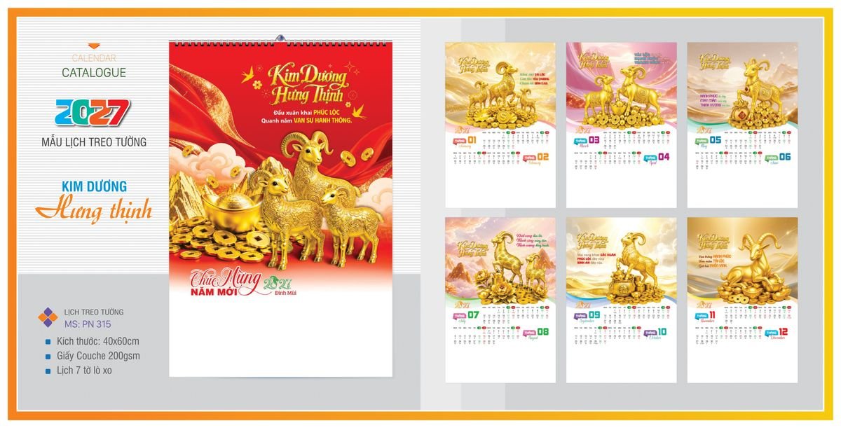 Lịch 7 Tờ Lò Xo TPNLX05 Quà Tết Truyền Thống Gốm Sứ & Lịch Lịch 7 Tờ Lò Xo TPNLX05 Quà Tết Truyền Thống Gốm Sứ & Lịch