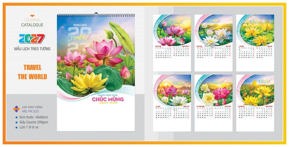Lịch 7 Tờ Lò Xo TPNLX14 Quà Tết Truyền Thống Gốm Sứ & Lịch Lịch 7 Tờ Lò Xo TPNLX14 Quà Tết Truyền Thống Gốm Sứ & Lịch