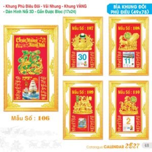 Lịch Bloc Đại Đặc Biệt 2027 TS Mẫu TS-44 (17 x 24 cm) Quà Tết Truyền Thống Gốm Sứ & Lịch