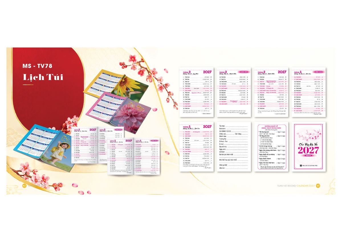 Lịch Để Bàn TV 2027 TV32 Quà Tết Truyền Thống Gốm Sứ & Lịch