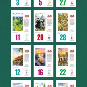 Lịch Bloc 2027 VHVN Mẫu VHVN-06 (29 x 41 cm) Quà Tết Truyền Thống Gốm Sứ & Lịch