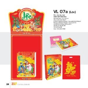 Lịch Bloc Đại Đặc Biệt 2027 VL Mẫu VL07A - Đại Cát Đại Lợi (29 x 41 cm) Quà Tết Truyền Thống Gốm Sứ & Lịch in logo doanh nghiệp quà tặng Tết tại Gốm Sứ Bát Tràng & Quà Tết