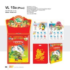 Lịch 52 Tuần 2027 VL Mẫu VL16 (31 x 42 cm) Quà Tết Truyền Thống Gốm Sứ & Lịch in logo doanh nghiệp quà tặng Tết tại Gốm Sứ Bát Tràng & Quà Tết