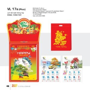Lịch 52 Tuần 2027 VL Mẫu VLLB01 (31 x 42cm) Quà Tết Truyền Thống Gốm Sứ & Lịch in logo doanh nghiệp quà tặng Tết tại Gốm Sứ Bát Tràng & Quà Tết
