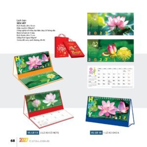 Lịch Bàn Chữ M (Có Note 52 Tuần) 2027 VL Mẫu VLLB13 (24 x 11cm) Quà Tết Truyền Thống Gốm Sứ & Lịch in logo doanh nghiệp quà tặng Tết tại Gốm Sứ Bát Tràng & Quà Tết
