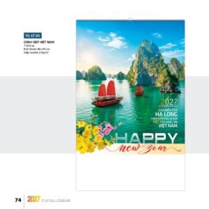 Lịch Bloc 2027 VL Mẫu VLLT03 - Cảnh Đẹp Việt Nam (40 x 63cm) Quà Tết Truyền Thống Gốm Sứ & Lịch in logo doanh nghiệp quà tặng Tết tại Gốm Sứ Bát Tràng & Quà Tết